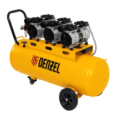 Компрессор безмасляный, малошумный DENZEL DLS 1800/100,1800 Вт, 3x600, 100 л, 345 л/мин