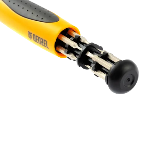 Отвертка реверсивная DENZEL механизм SmartPush mini 11 шт, CrMo