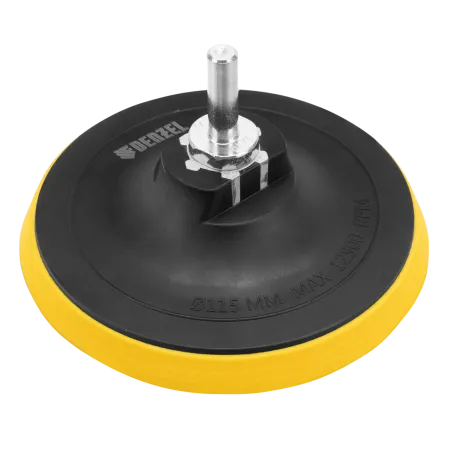 Тарелка опорная для дрели и УШМ DENZEL с липучкой, 115 мм, стандартная, с адаптером c М14 на d8