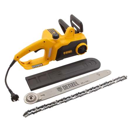 Пила цепная электрическая DENZEL EDS-2000P, 2 кВт, шина 40 см, шаг 3/8, 57 звеньев