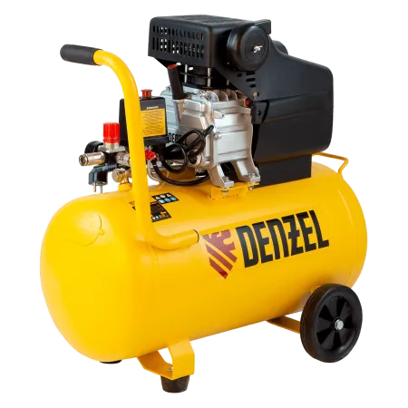Компрессор воздушный DENZEL DC1500/50, 1.5 кВт, прямой привод, 50 литров, 220 л/мин