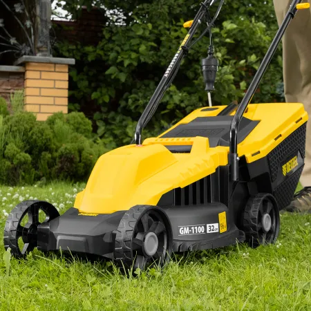 Газонокосилка электрическая DENZEL GM-1100, 1100 Вт, шир. 32 см, 3 уров., травосб. 30 л