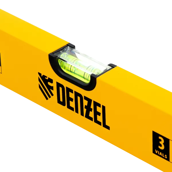 Уровень алюминиевый DENZEL 33681, 600 мм, 3 глазка, фрезерованный