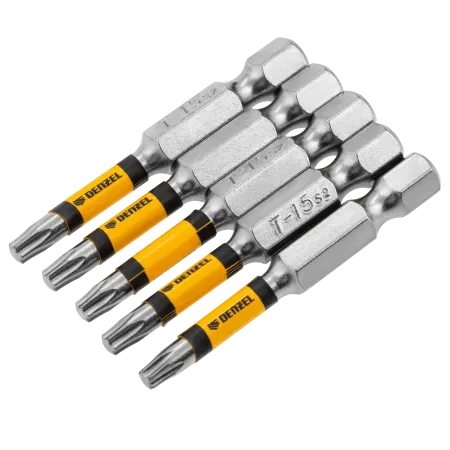 Набор бит DENZEL T15x50, 5 шт.