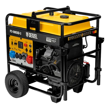 Генератор бензиновый DENZEL PS-180EAD-3, 18 кВт,230/400 В, 65л, разъем ATS,перекл.режима,эл.старт