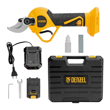 Секатор аккумуляторный, бесщет. DENZEL, CP-30BL, Li-Ion, 20 В, лезвия SK5