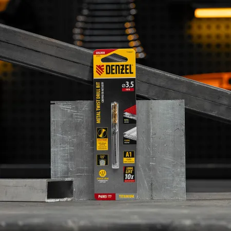 Сверло спиральное по металлу DENZEL 3,5 x 70 мм, Р6М5, Golden Tip, 2шт.
