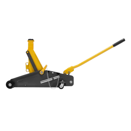 Домкрат гидравлический DENZEL подкатной с фиксатором, 2,8 т, 135-385 мм