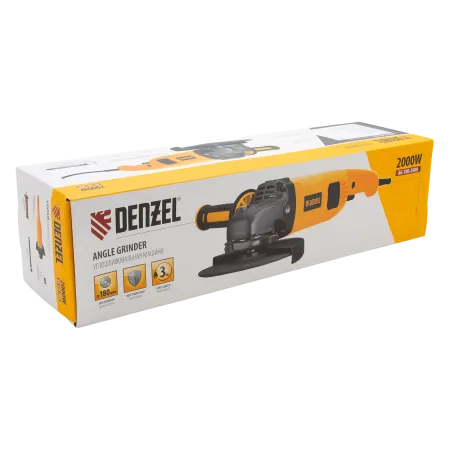 Машина шлифовальная угловая DENZEL AG180-2000, 2000 Вт, 180 мм, 8500 об/мин