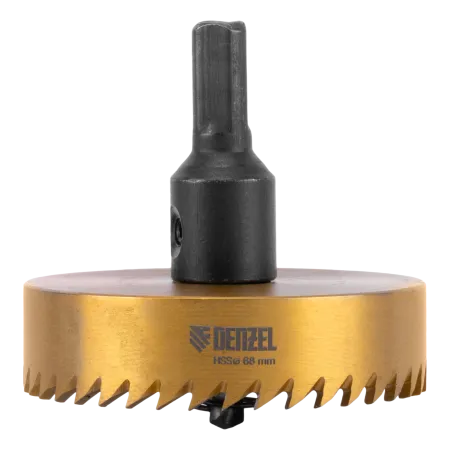 Коронка по металлу DENZEL 724122, 68 мм, HSS, нитридтитановое покрытие