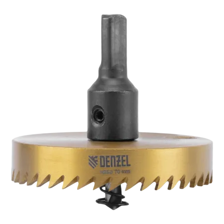 Коронка по металлу DENZEL 724123, 70 мм, HSS, нитридтитановое покрытие