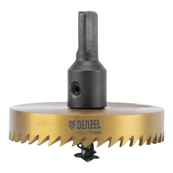 Коронка по металлу DENZEL 724123, 70 мм, HSS, нитридтитановое покрытие