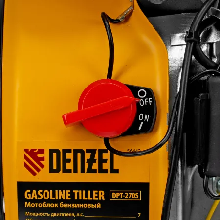 Мотоблок DENZEL DPT-270S, 7 л.с., ремен.сцеп, фрез 3х4, ШОМ, передачи 2В/1Н
