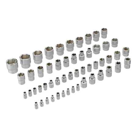 Набор инструментов DENZEL 1/2", 1/4", 3/8", CrV, S2, пластиковый кейс, 144 предмета