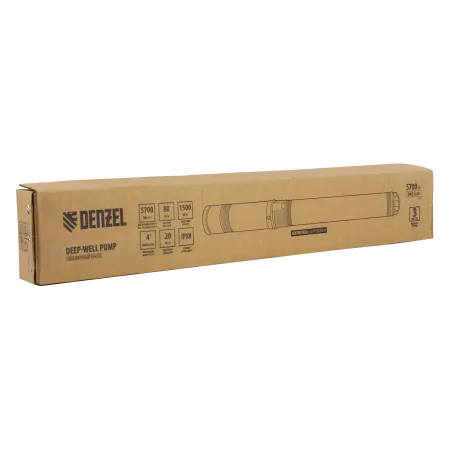 Скважинный насос DENZEL DWC-4-80, 1500 Вт, 5700 л/ч, напор 80 м, центробежный, диаметр 4