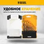 Набор сверл по металлу DENZEL, 1-10 мм, Р6М5К8-TiN, Golden Tip, 10 шт