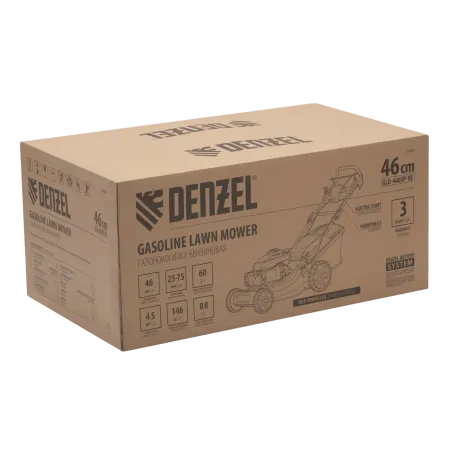 Газонокосилка бензиновая DENZEL GLD-460SP-VE, 146 см3, шир. 46см, привод, вариатор, эл.старт, 60 л