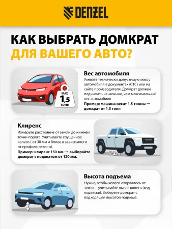 Домкрат реечный профессиональный DENZEL 3,5 т, 115-1340 мм, High Jack