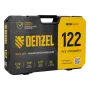 Набор инструментов DENZEL 1/2", 1/4", CrV, S2, пластиковый кейс, 122 предмета