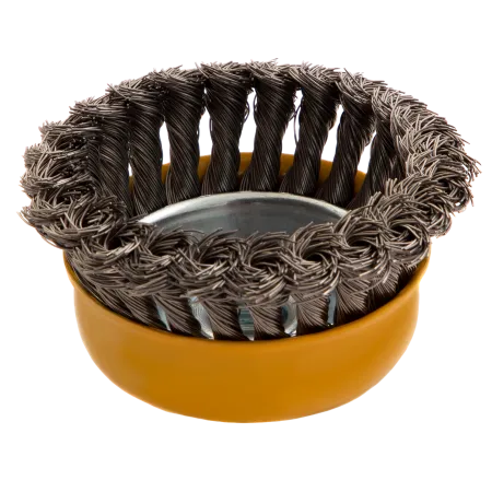 Щетка для УШМ DENZEL 746283, 100 мм, «чашка», крученая нержавеющая проволока 0.5 мм, М14