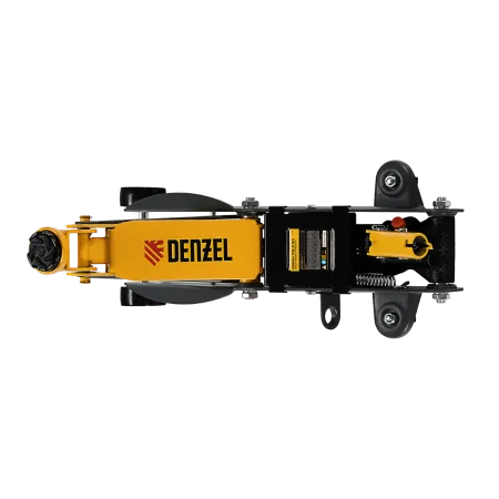 Домкрат гидравлический DENZEL подкатной с фиксатором, 2,8 т, 135-385 мм, в кейсе