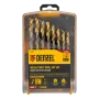 Набор сверл по металлу DENZEL, 1-10 мм, Р6М5-TiN, Golden Tip, 19 шт
