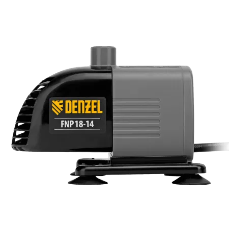 Насос фонтанный DENZEL FNP18-14, 18 Вт, подъем 1,4 м, 750 л/ч, колокольчик/каскад