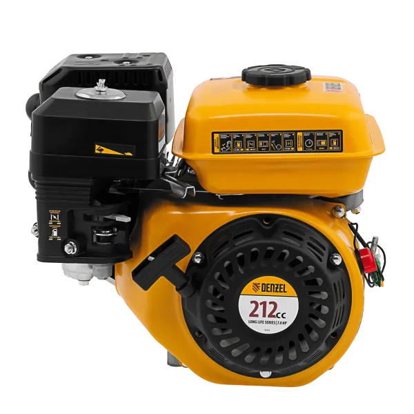 Двигатель бензиновый RX-17K, 7 л.с., 212 см3, горизонтальный вал шпонка 19 мм Denzel