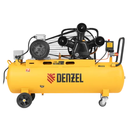 Компрессор воздушный DENZEL BCW3000-T/100, 3.0 кВт, ременный привод, 100 литров, 520 л/мин