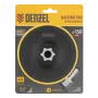 Тарелка опорная для дрели и УШМ DENZEL с липучкой, 150 мм, стандартная, с адаптером c М14 на d8