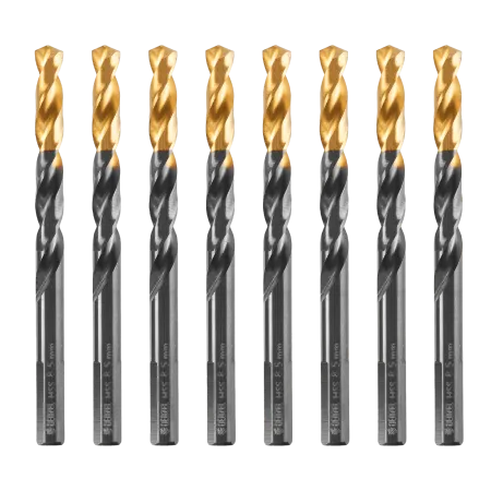 Сверло по металлу DENZEL 8,5 мм, HSS-Tin, Golden Tip, 8 шт.