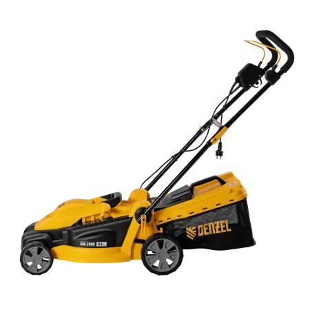 Газонокосилка электрическая DENZEL GM-2000, 2000 Вт, ширина 43 см, 6 уровней, 45 л