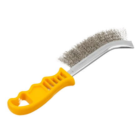 Щетка металлическая с пластмассовой ручкой DENZEL, нержавеющая проволока
