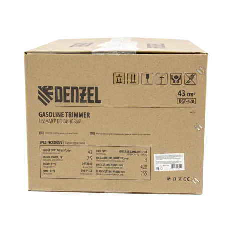 Триммер бензиновый DENZEL DGT 430, 43 см3, 2.5 л.с, неразъемная штанга