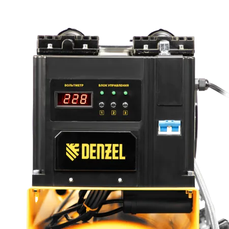 Компрессор безмасляный, малошумный DENZEL DLS 2250/100, 2250 Вт, 3x750, 100 л, 410 л/мин блок управления/ Denzel