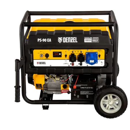 Генератор бензиновый DENZEL PS 90 EA, 9.0 кВт, 230В, 25 л, электростартер