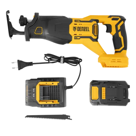 Пила сабельная аккумуляторная бесщет. DENZEL  RS-250, Li-Ion, 20 В