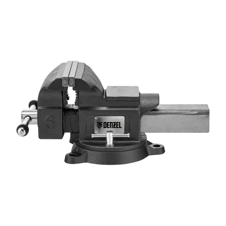 Тиски слесарные DENZEL BVH-150, 150 мм, поворотные, стальная направляющая, с наковальней