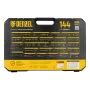 Набор инструментов DENZEL 1/2", 1/4", 3/8", CrV, S2, пластиковый кейс, 144 предмета