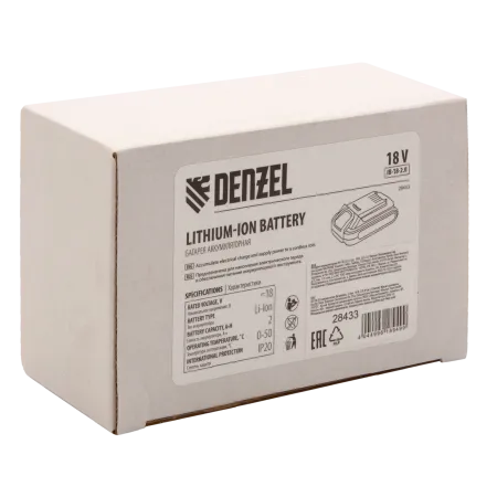 Аккумуляторная батарея DENZEL IB-18-2.0, Li-Ion, 18 В, 2.0 Ач