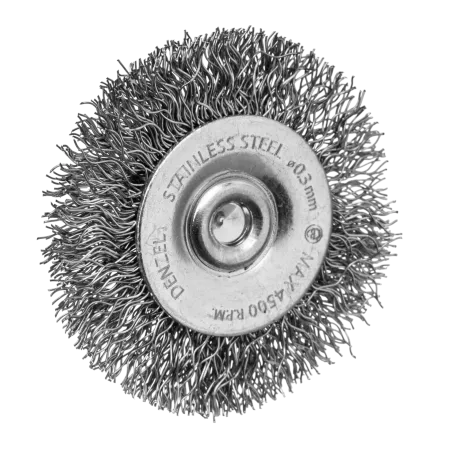 Набор щеток для дрели DENZEL, 1 Плоская 50мм, 2 Чашки 25-50мм, шпилька, нерж. вит. проволока