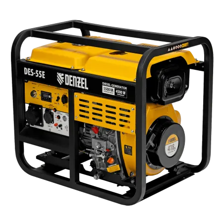 Генератор дизельный DENZEL DES-55E, 5,5 кВт, 230 В, 11 л, электростартер