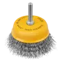 Щетка для дрели DENZEL, 75 мм, Чашка, со шпилькой, нержавеющая витая проволока