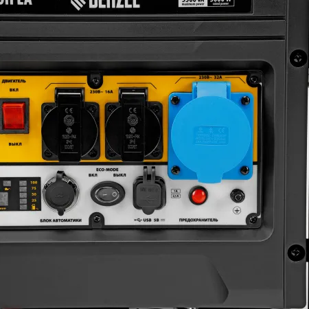 Генератор инверторный DENZEL GS-5500iFEA, 5,5 кВт, 230 В, открытый корпус, электростартер, ATS