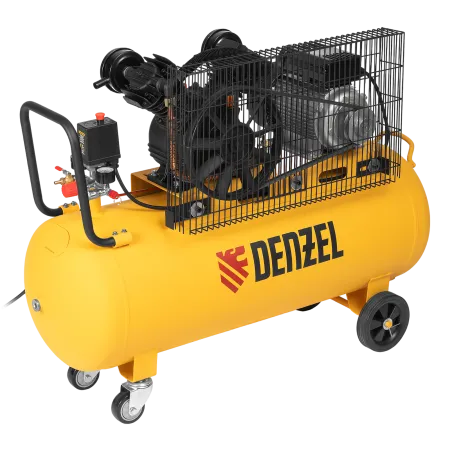 Компрессор воздушный DENZEL BCV2200/100, 2.2 кВт, ременный привод, 100 литров, 370 л/мин
