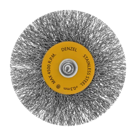 Набор щеток для дрели DENZEL, 5 Плоских 25-38-50-63-75 мм, шпилька, нерж. вит. проволока