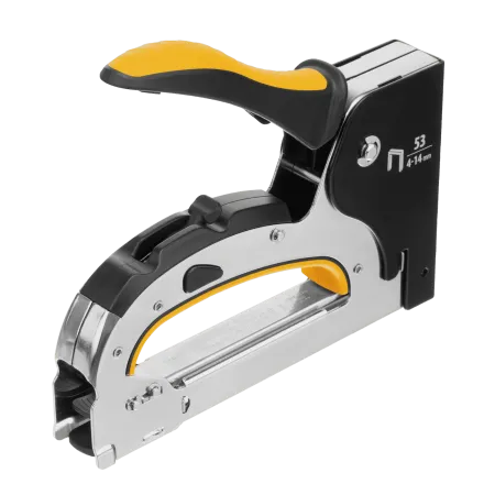 Степлер мебельный DENZEL стальной корпус, быстрая загрузка, регул. силы удара, тип 53, 4-14 мм