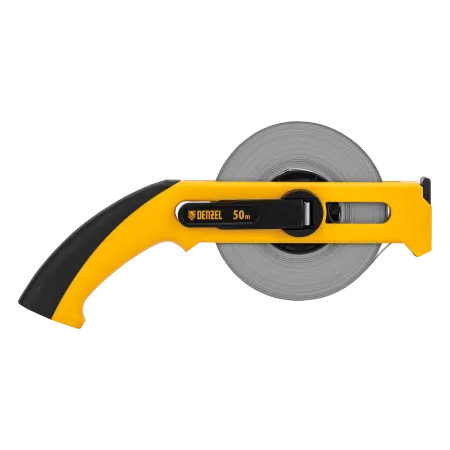 Рулетка геодезическая DENZEL 50 м х 13 мм, открытый корпус, металлическая лента