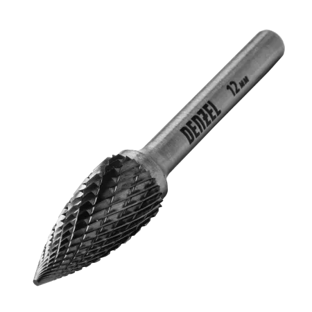 Борфреза по металлу DENZEL твердосплавная, параболическая заостренная, тип-G, 12 мм