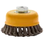 Щетка для УШМ DENZEL 746283, 100 мм, «чашка», крученая нержавеющая проволока 0.5 мм, М14